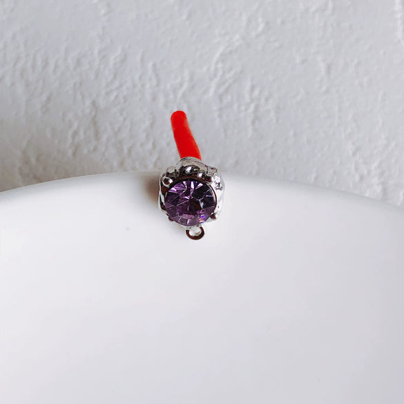 Wholesale Alloy Jewelry Simple Round Diamond Earrings With 925 Silver Needle And Electroplating