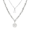 Wholesale Alloy Jewelry With Letters Numbers Text Pattern Electroplated Double Necklace