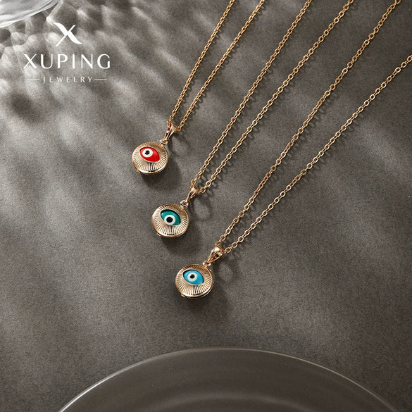 Wholesale Alloy 18K Goldplated Devil's Eye Niche Design Pendant Necklace For Women