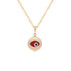 Wholesale Alloy 18K Goldplated Devil's Eye Niche Design Pendant Necklace For Women