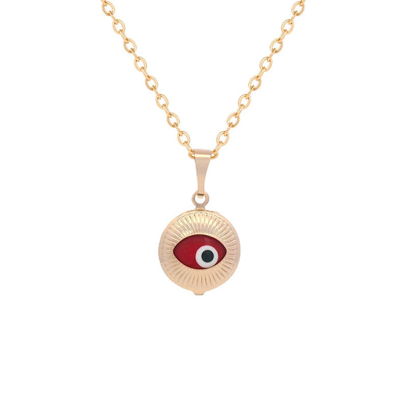Wholesale Alloy 18K Goldplated Devil's Eye Niche Design Pendant Necklace For Women