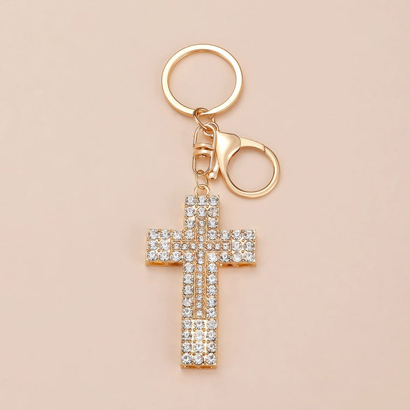 Wholesale Alloy Key Chain Pendant With Cross Crown Roman Numerals Electroplated