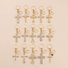 Wholesale Alloy Key Chain Pendant With Cross Crown Roman Numerals Electroplated