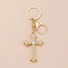 Wholesale Alloy Key Chain Pendant With Cross Crown Roman Numerals Electroplated