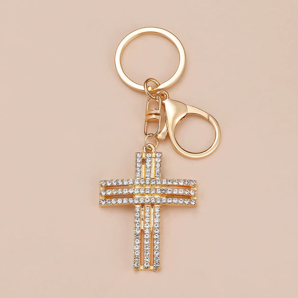 Wholesale Alloy Key Chain Pendant With Cross Crown Roman Numerals Electroplated