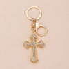 Wholesale Alloy Key Chain Pendant With Cross Crown Roman Numerals Electroplated