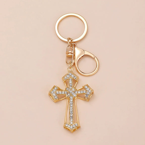 Wholesale Alloy Key Chain Pendant With Cross Crown Roman Numerals Electroplated