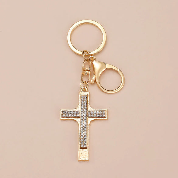 Wholesale Alloy Key Chain Pendant With Cross Crown Roman Numerals Electroplated