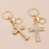 Wholesale Alloy Key Chain Pendant With Cross Crown Roman Numerals Electroplated