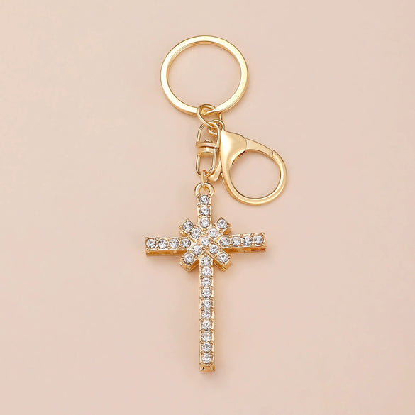Wholesale Alloy Key Chain Pendant With Cross Crown Roman Numerals Electroplated