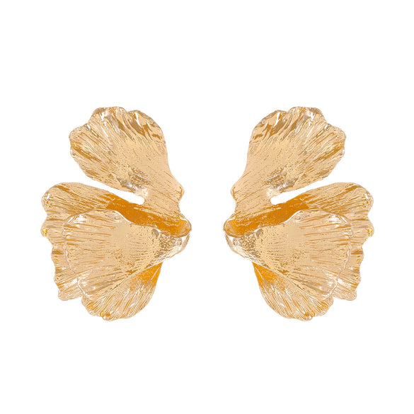 Wholesale Alloy Leaf Earrings Retro Style Electroplated For Women