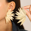Wholesale Alloy Leaf Stitching Geometric Earrings For Women With Electroplating Treatment