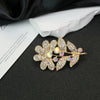 Wholesale Alloy Leafshaped Rhinestone Brooch Electroplated Clothing Accessories For Women