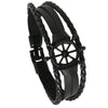 Wholesale Alloy Leather Buckle Handwoven Bracelets Retro Style Rudder Shape For Men And Women