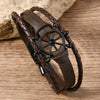 Wholesale Alloy Leather Buckle Handwoven Bracelets Retro Style Rudder Shape For Men And Women