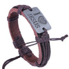 Wholesale Alloy Leather Letter Geometric Style Electroplated Unisex Bracelet