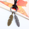 Wholesale Alloy Leather Rope Pendant Necklace With Leaf Pattern For Men Vintage Style Electroplated