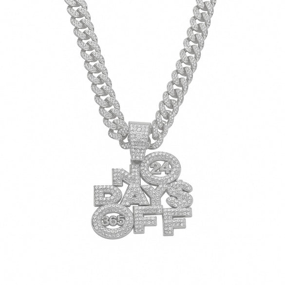 Wholesale Alloy Letter Pendant Necklace With Diamond For Men In Hiphop Style Cuban Chain