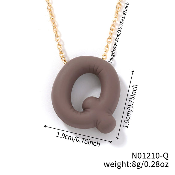 Wholesale Alloy Letter Pendant Necklace With O Chain And Electroplating Light Luxury Style