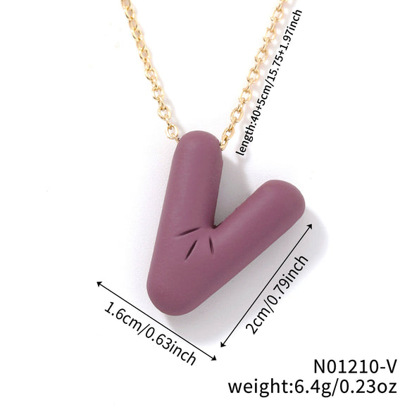 Wholesale Alloy Letter Pendant Necklace With O Chain And Electroplating Light Luxury Style