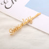 Wholesale Alloy Lettershaped Hair Clips Goldplated For Women Minimalist Style