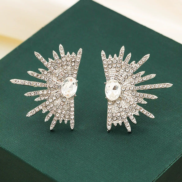 Wholesale Alloy Light Luxury Geometric Wings And Star Earrings With Electroplating For Women