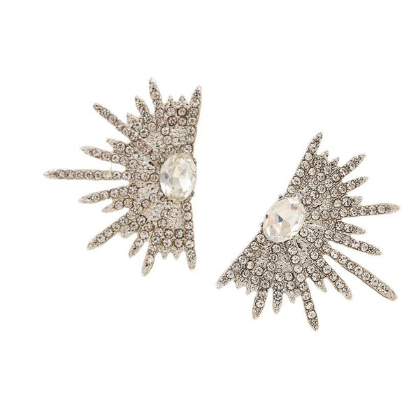 Wholesale Alloy Light Luxury Geometric Wings And Star Earrings With Electroplating For Women