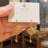 Wholesale Alloy Light Luxury Heart Shape Electroplating Love Tassel Earrings For Women