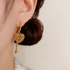 Wholesale Alloy Light Luxury Heart Shape Electroplating Love Tassel Earrings For Women