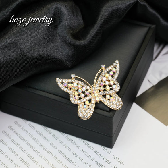 Wholesale Alloy Light Luxury Style Bow Brooch Jewelry With Diamond Encrustment And Electroplating