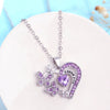 Wholesale Alloy Love Butterfly Women's Necklace With Diamonds Hollow Heart Shaped And Letter Design