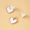 Wholesale Alloy Love Earrings With Double Layer Oil Drop Design And Peach Heart Shape