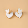 Wholesale Alloy Love Earrings With Double Layer Oil Drop Design And Peach Heart Shape