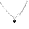 Wholesale Alloy Love Stitching Heart Pattern Water Wave Chain Necklace For Women Retro Fashion