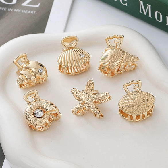 Wholesale Alloy Marine Animal Metal Hair Clips Electroplated For Women
