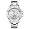 Wholesale Alloy Men's Business Style Round Dial Luminous Waterproof Mechanical Watch With Mineral Reinforced Glass Mirror And Stainless Steel Butterfly Double Snap Button Buckle