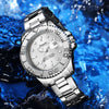 Wholesale Alloy Men's Business Style Round Dial Luminous Waterproof Mechanical Watch With Mineral Reinforced Glass Mirror And Stainless Steel Butterfly Double Snap Button Buckle