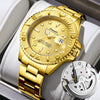 Wholesale Alloy Men's Business Style Round Dial Luminous Waterproof Mechanical Watch With Mineral Reinforced Glass Mirror And Stainless Steel Butterfly Double Snap Button Buckle