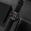 Wholesale Alloy Men's Business Style Round Dial Quartz Belt Watch With Fake Three Eyes And Fanshaped Design