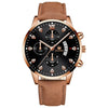 Wholesale Alloy Men's Business Style Round Dial Quartz Belt Watch With Fake Three Eyes And Fanshaped Design