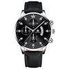 Wholesale Alloy Men's Business Style Round Dial Quartz Belt Watch With Fake Three Eyes And Fanshaped Design