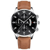 Wholesale Alloy Men's Business Style Round Dial Quartz Belt Watch With Fake Three Eyes And Fanshaped Design