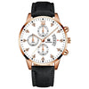 Wholesale Alloy Men's Business Style Round Dial Quartz Belt Watch With Fake Three Eyes And Fanshaped Design
