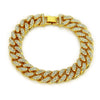 Wholesale Alloy Men's Diamond Inlaid Geometric Hiphop Style Bracelet