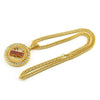 Wholesale Alloy Men's Diamondembedded Dollar Sign Pendant Necklace With Cuban Chain