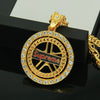 Wholesale Alloy Men's Diamondembedded Dollar Sign Pendant Necklace With Cuban Chain