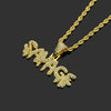 Wholesale Alloy Men's Fashion Cool Diamond Letter Pendant Necklace With Twist Chain