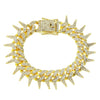 Wholesale Alloy Men's Hip Hop Cuban Chain Bracelet With Geometric Pattern And Electroplating Process