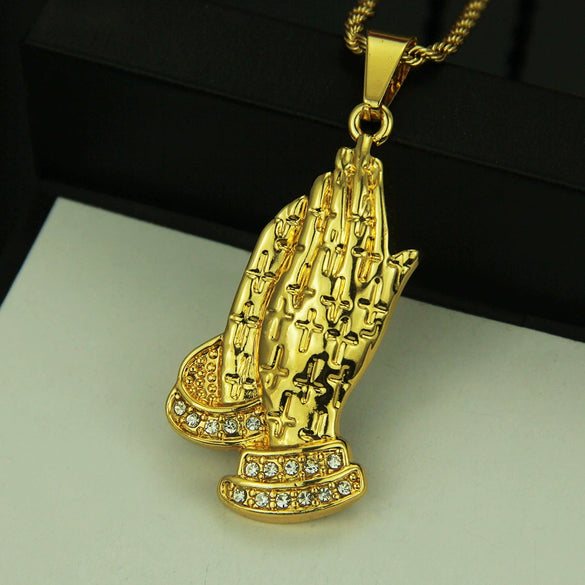 Wholesale Alloy Men's Hip Hop Punk Bergamot Diamond Pendant Necklace