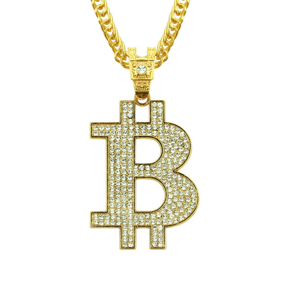 Wholesale Alloy Men's Pendant Necklace With Diamond And Letter Pattern Three Dimensional Fashion Street Dance Style